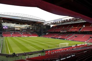 General view inside the stadium prior to the UEFA Nations League group stage match between Denmark and England at Parken Stadium on September 08, 2020 in Copenhagen, Denmark.