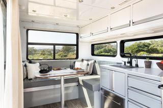 Living vehicle with kitchen