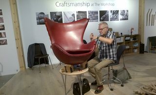 Danish craftsmen working on chair