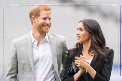 Harry and Meghan looking at each other and smiling