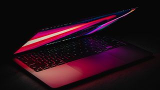 MacBook with illuminated screen