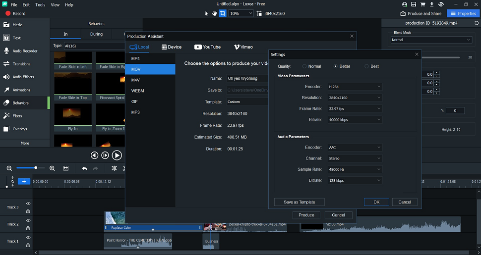 ACDSee Luxea Video Editor Export Options