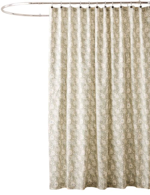 Floral Block Print Shower Curtain