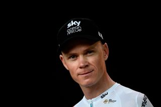 Team Sky's Chris Froome on stage at the 2018 Tour de France team presentation