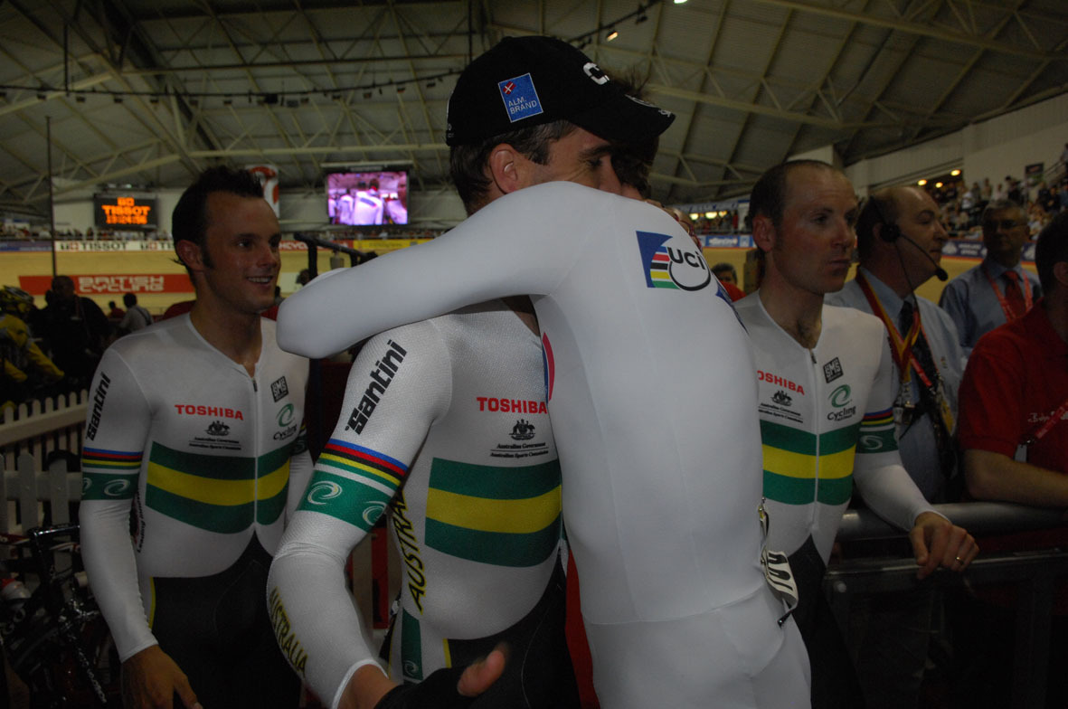 Australian team congratulate British quartet