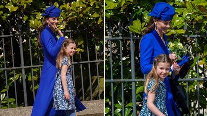 Princess Catherine and Princess Charlotte at the Easter Sunday service