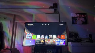 Govee Aurora star light projects a galaxy gaming setup