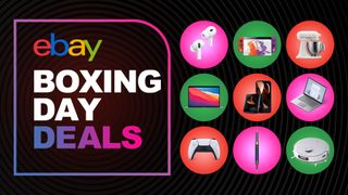 eBay Boxing Day sales header image with a variety of tech products