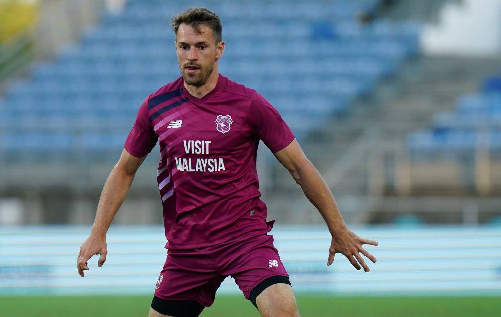 Cardiff City season preview 2023/24 Aaron Ramsey of Cardiff City FC during the Pre-Season Friendly match between Cardiff City FC and FC Porto at Estadio Algarve on July 22, 2023 in Faro, Portugal.