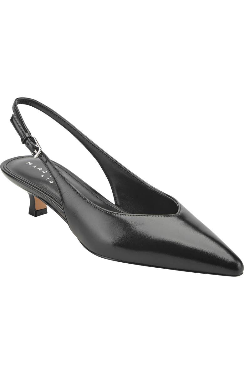 Luciey Slingback Pointed Toe Kitten Heel Pump
