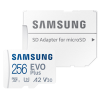 Samsung EVO Plus 256GB microSD cards with adapter |