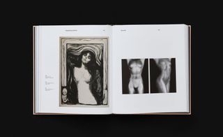 Art book, open with female drawings