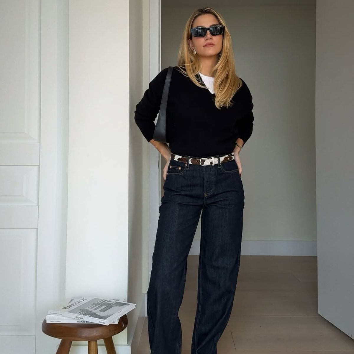 @cassdimicco Black Jumper With Jeans Outfit