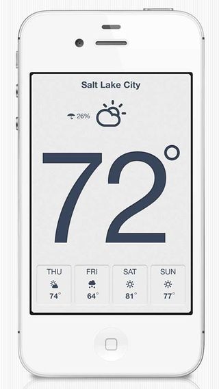 Examples of flat design: Weather app