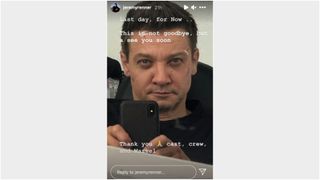 Jeremy Renner Instagram Story