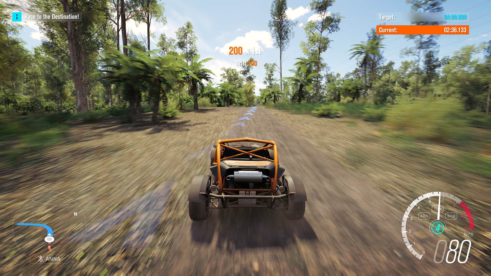 A Forza Horizon 3 gameplay screenshot running on Xbox Series X via backwards compatibility.
