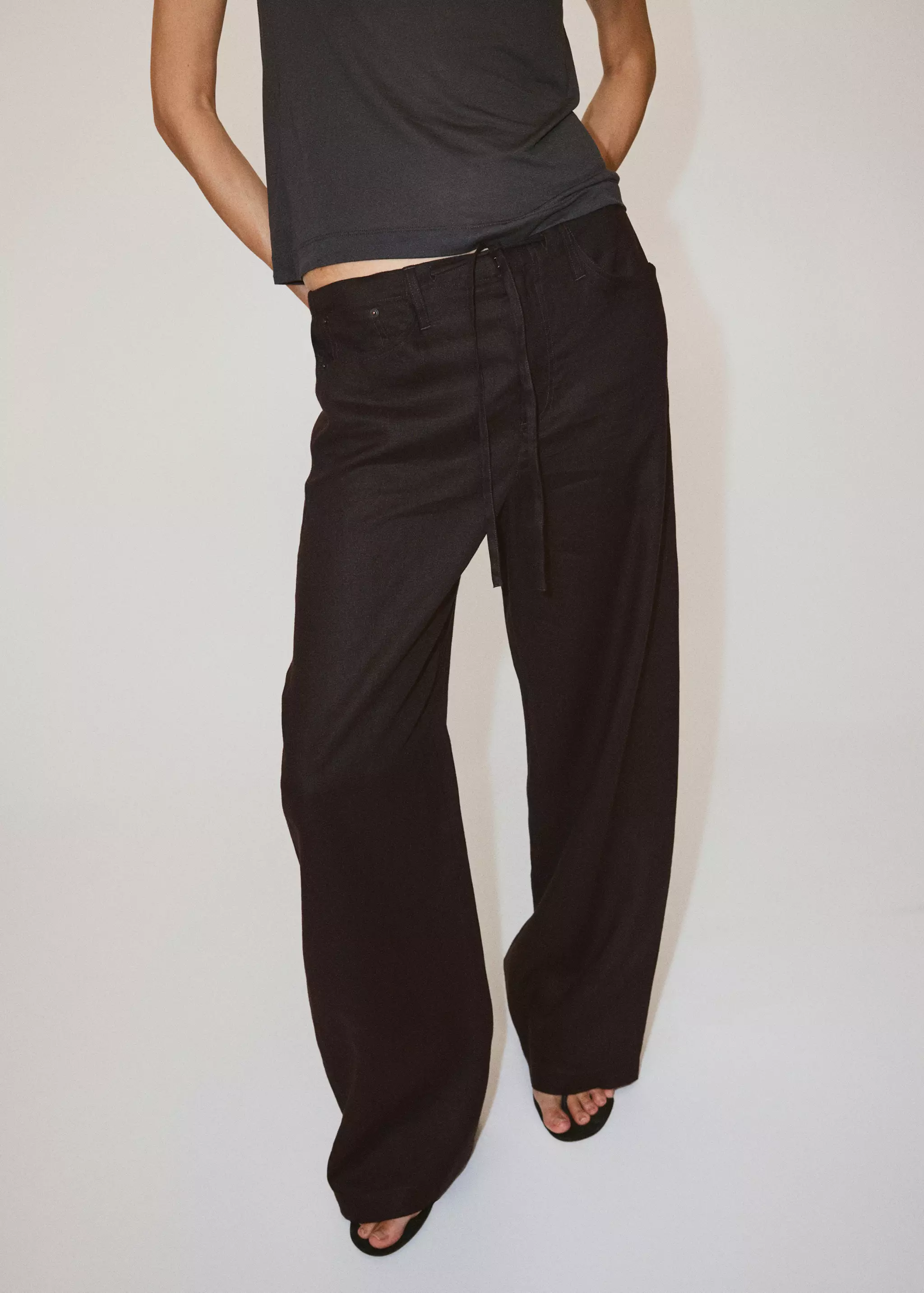 Bow Linen Trousers - Women | Mango United Kingdom