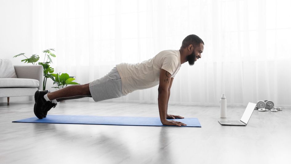 Man performing a push-up