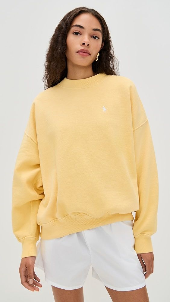 Polo Ralph Lauren Vintage Fleece Knit Long Sleeve Crew Sweatshirt