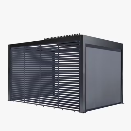 johnlewis, Abierto LED Light Electric Pergola with Louvre Side & 2 Blinds