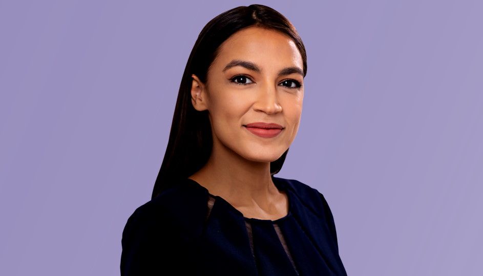 A headshot of US congresswoman Alexandria Ocasio-Cortez