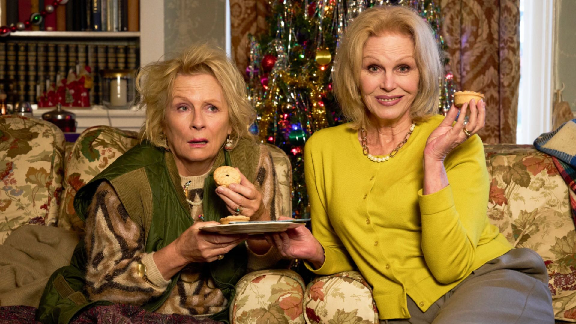 an image of joanna lumley and jennifer saunders in bbc's amandaland christmas special
