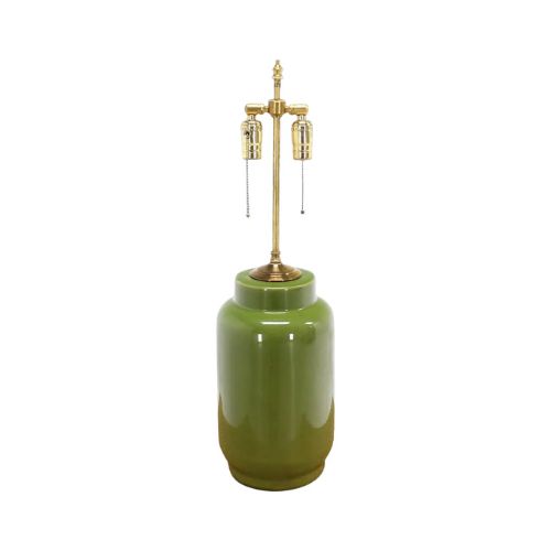 Green glass lamp