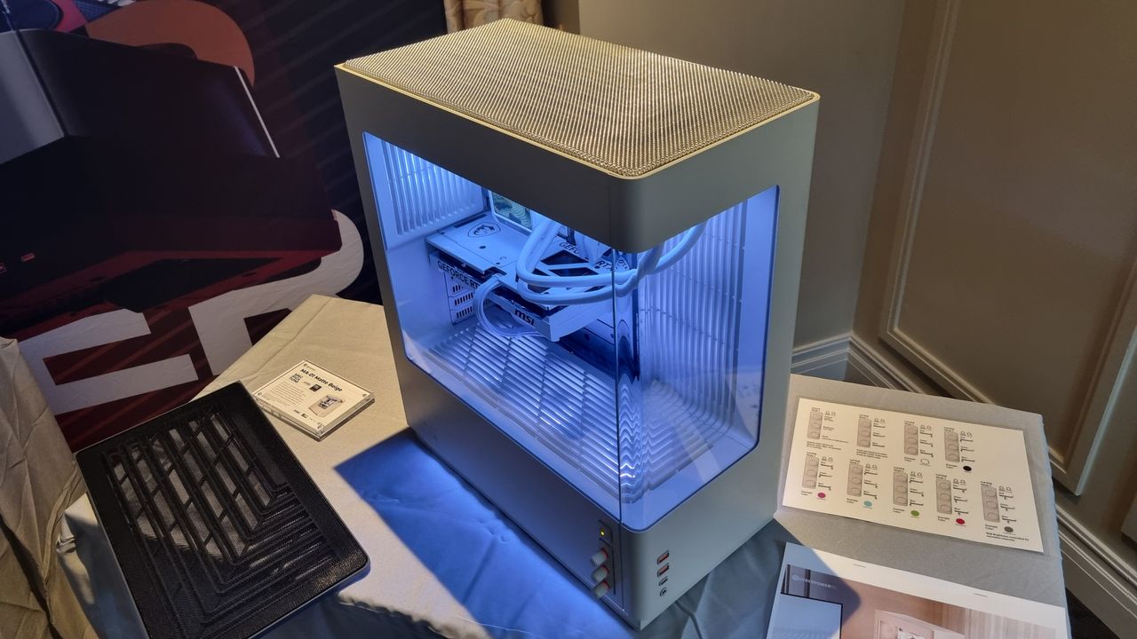 Various angles of a CyberPower PC MA-01 case at Compute 2026