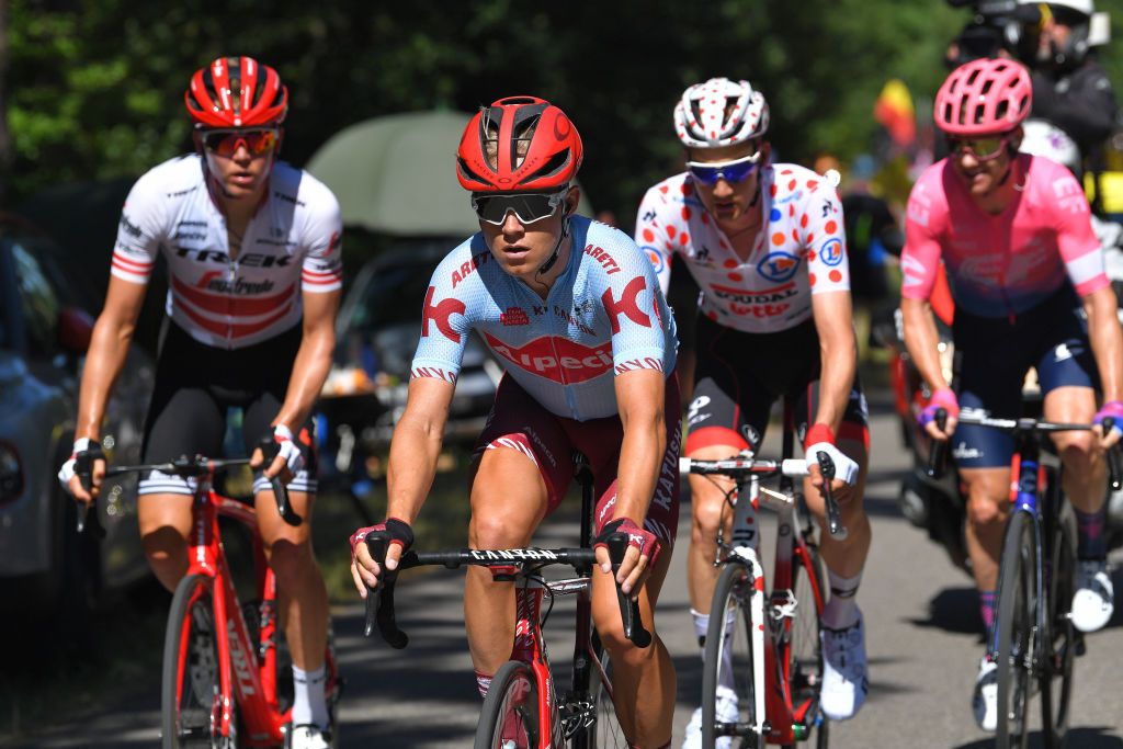 Mads Wurtz Schmidt (Katusha-Alpecin) leads the breakaway