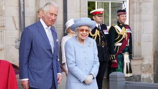 Prince Charles and Queen Elizabeth II attend the Queen's Body Guard for Scotland