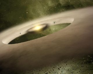 Impression of donut-shaped disk around star