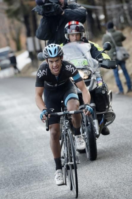 Richie Porte (Sky) rides away from the chasers in Paris-Nice