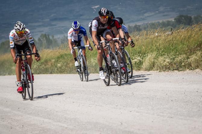 The break hits todays gravel road section.