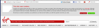 Virgin uses a simple, informative and timely site-wide form