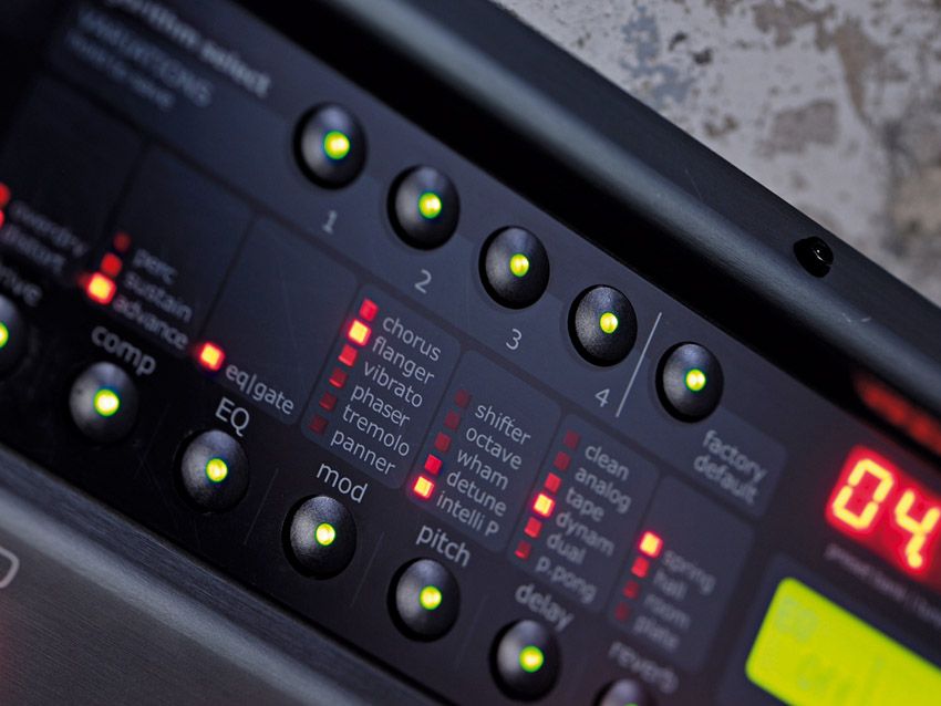 Each effect has a variety of easily selectable modes.
