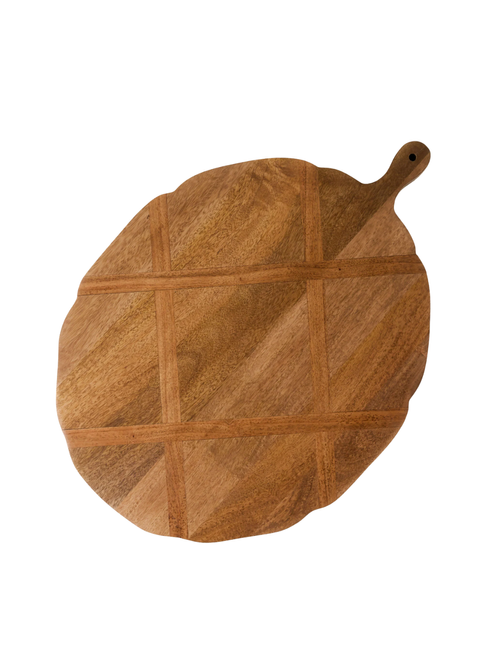 Antiqued Wood Large Oval Serving Board