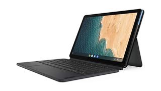 Product shot of Lenovo IdeaPad Duet Chromebook, one of the best laptops for drawing