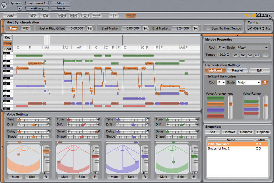 The main display is the piano roll Pitch View.