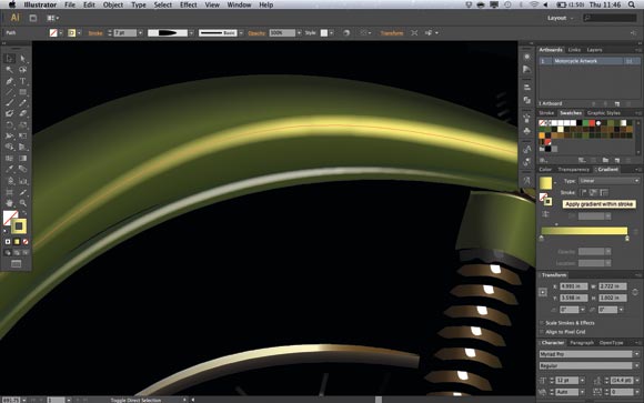 Adobe Illustrator CS6: Using the new options in the Gradient panel