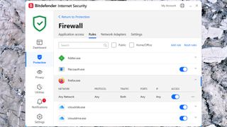 Bitdefender Total Security Firewall rules