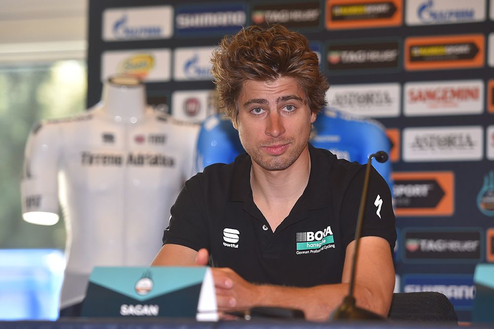 Peter Sagan (Bora-Hansgrohe) at the Tirreno-Adriatico press conference