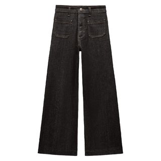 cut out image of dark wash wide leg jeans from Zara