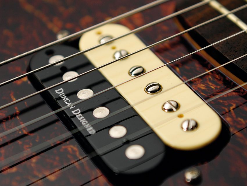 The Duncan Designed humbuckers give the Jag some rock power.