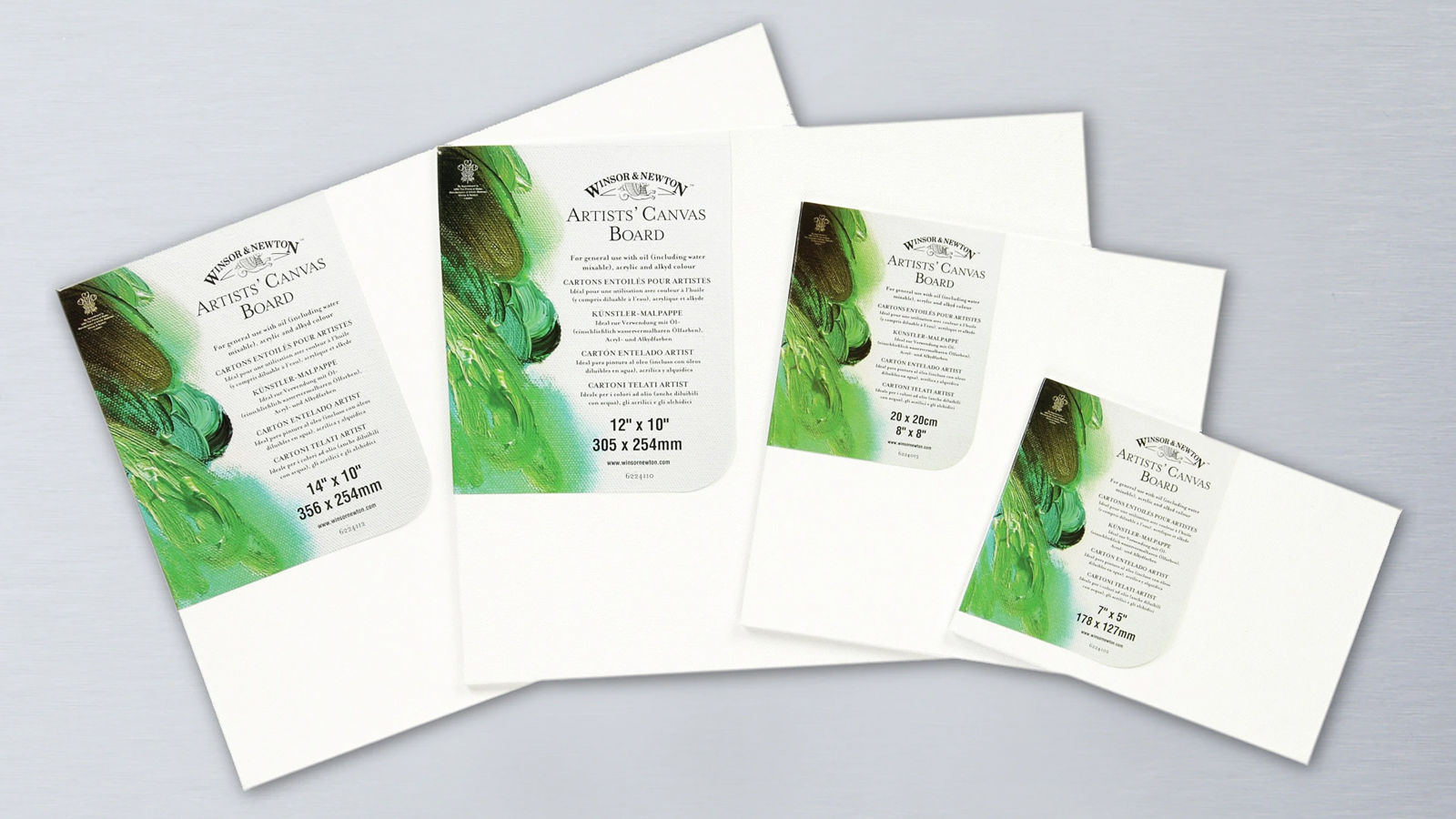 A range of different sizes of Winsor and Newton canvas panels