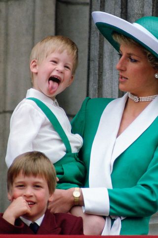 Young Prince Harry and William with their mother, Diana