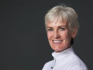 Judy Murray smiles for the camera