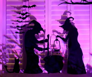 Cooking Witches Halloween Decorations Light-Up Window Blinds