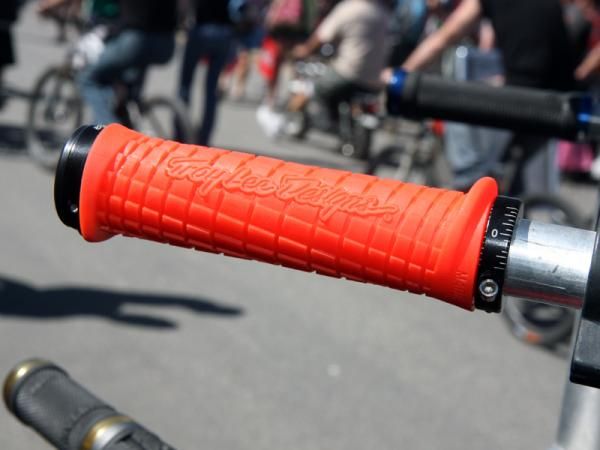 ODI showed off these brightly colored Troy Lee Designs grips at Sea Otter.