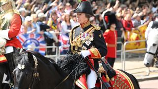 Anne, Princess Royal during the Trooping the Colour parade on June 02, 2022
