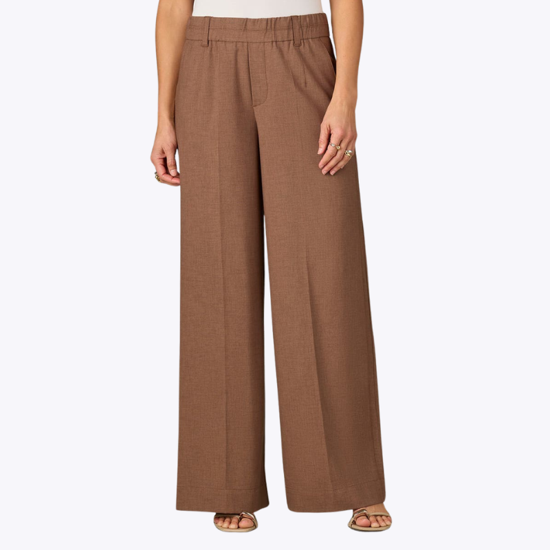 Image of brown wide-leg trousers
